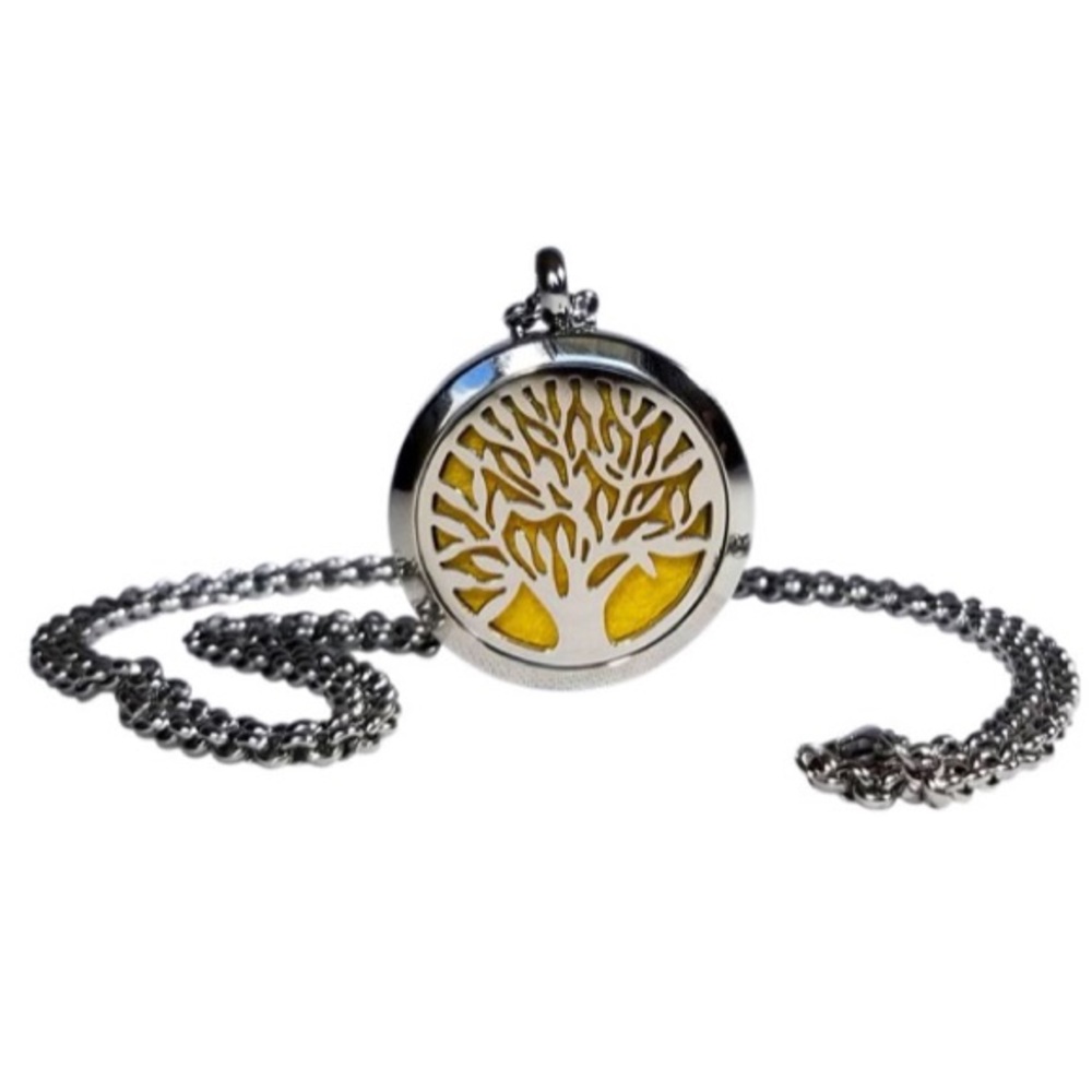 Tree of Life Stainless Steel Diffuser Necklace